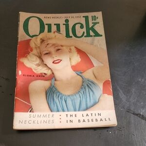 VINTAGE QUICK MAGAZINE with GLORIA DREW on the COVER - JULY 1952